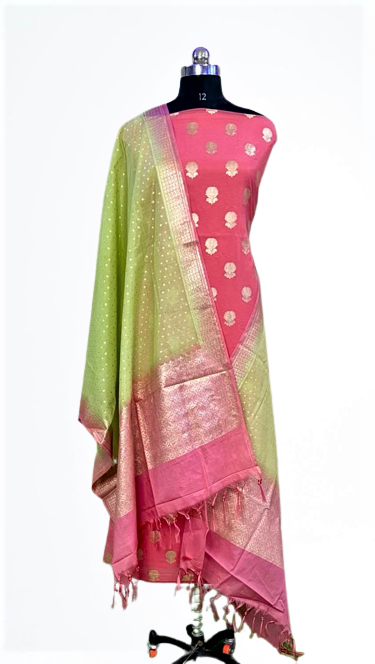 Banarasi Chanderi Cotton Unstitched Suits
