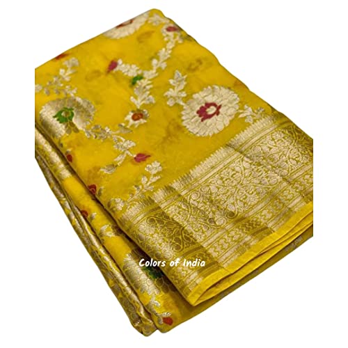 Banarasi zari booti party wear semi georgette saree