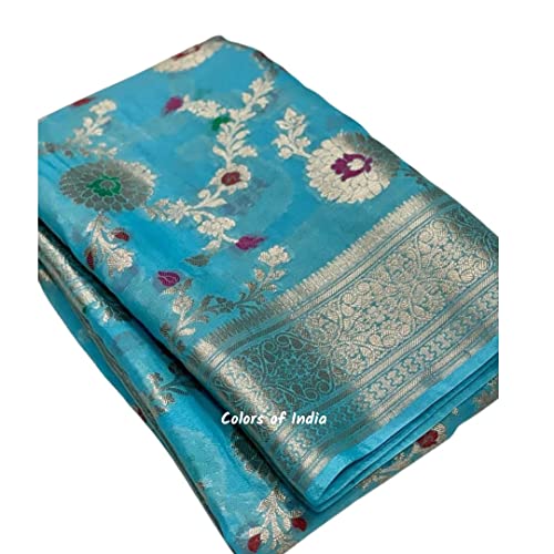 Banarasi zari booti party wear semi georgette saree