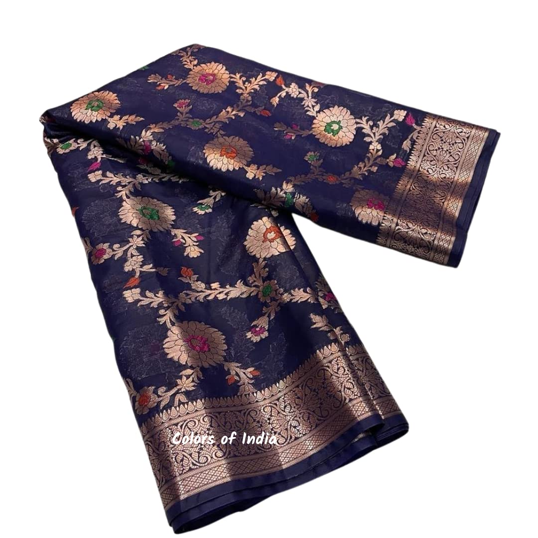 Banarasi zari booti party wear semi georgette saree