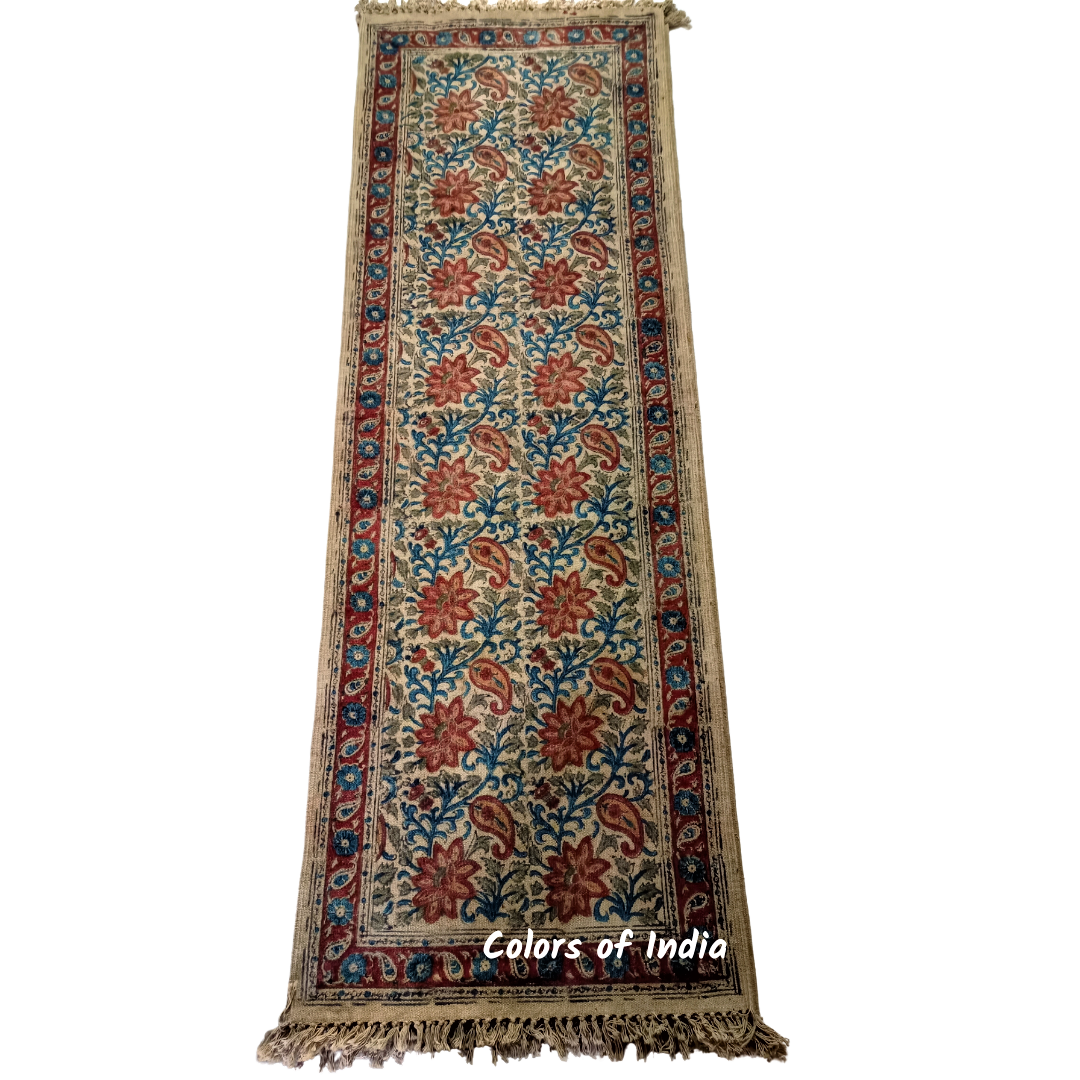 2 Feet X 6 Feet Kalamkari Bedside Runners , Floor runners , Bedroom Runners , FREE DELIVERY