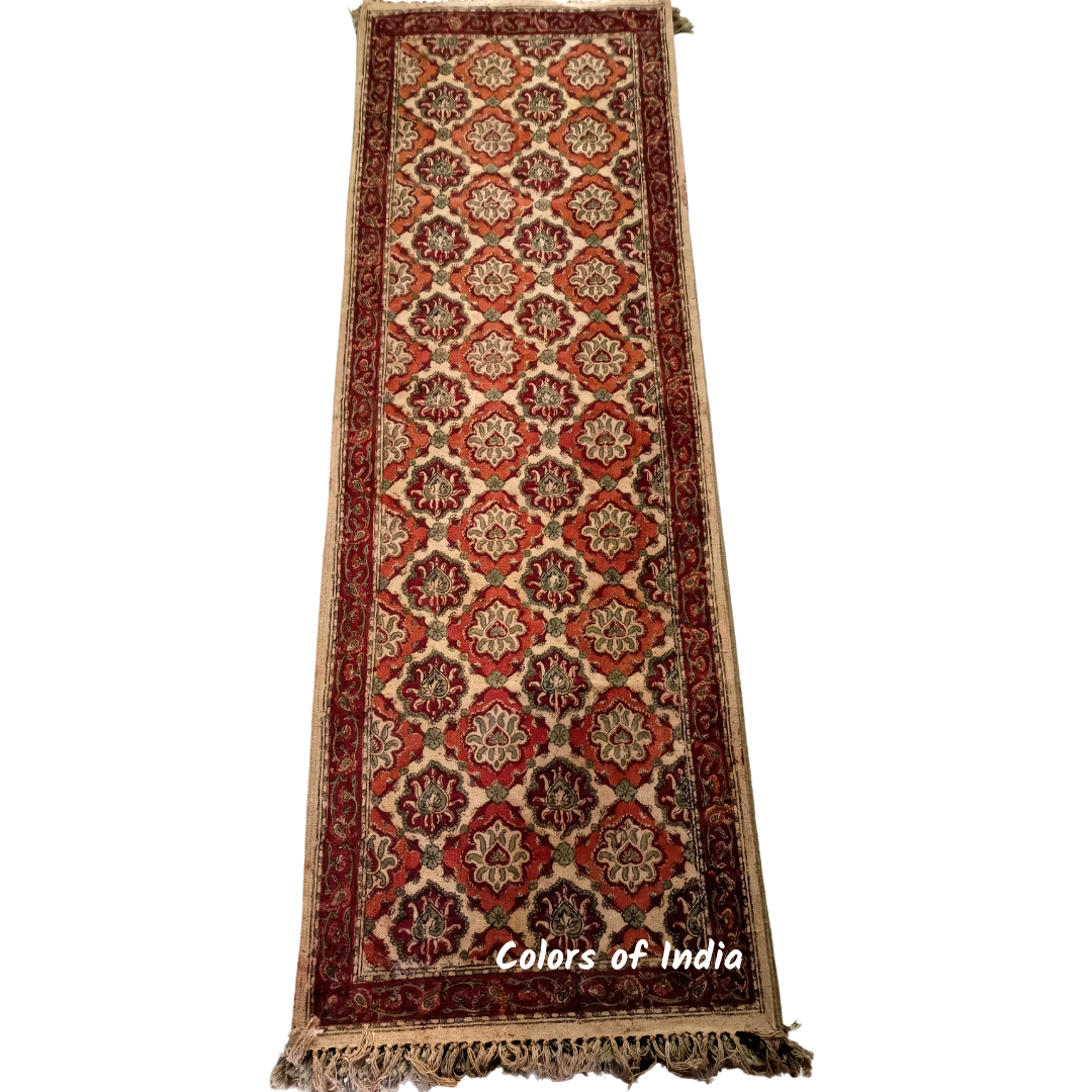 2 Feet X 6 Feet Kalamkari Bedside Runners , Floor runners , Bedroom Runners , FREE DELIVERY