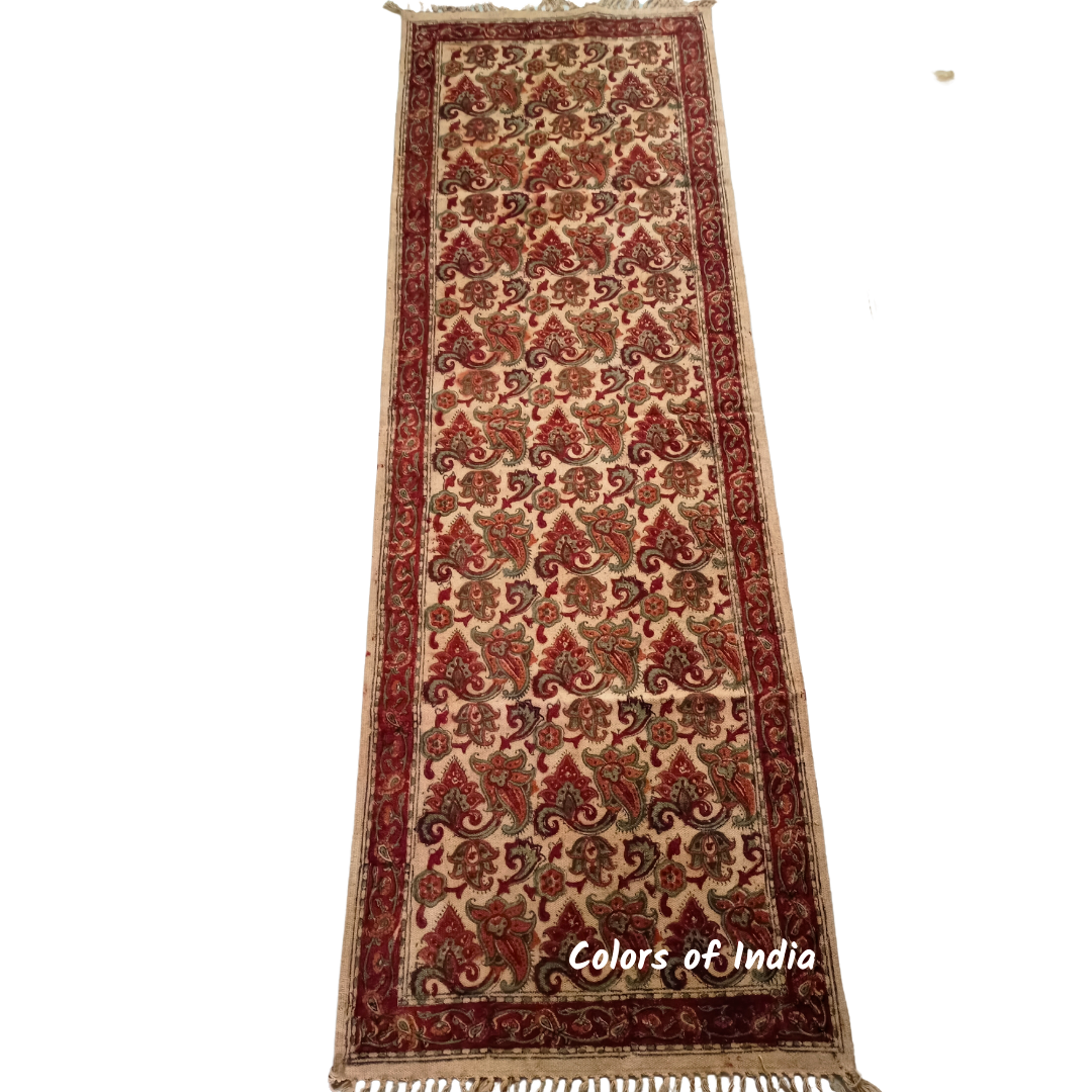 2 Feet X 6 Feet Kalamkari Bedside Runners , Floor runners , Bedroom Runners , FREE DELIVERY