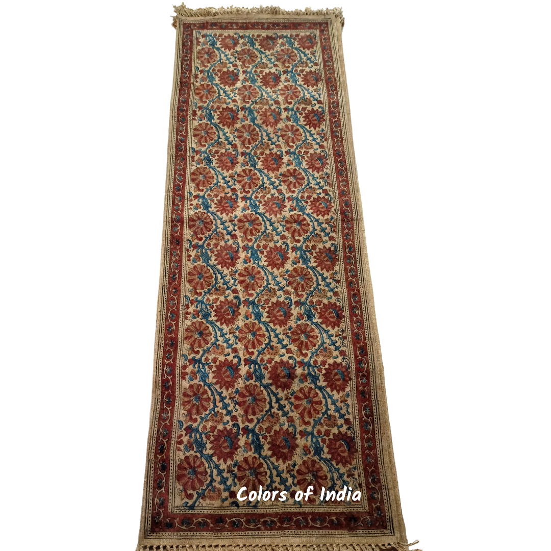 2 Feet X 6 Feet Kalamkari Bedside Runners , Floor runners , Bedroom Runners , FREE DELIVERY