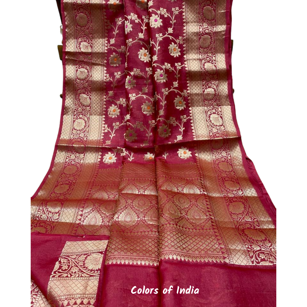 Banarasi saree with double border and heavy pallu , FREE DELIVERY