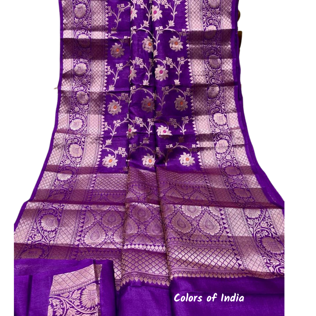 Banarasi saree with double border and heavy pallu , FREE DELIVERY
