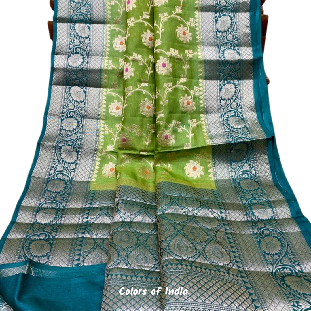 Banarasi saree with double border and heavy pallu , FREE DELIVERY