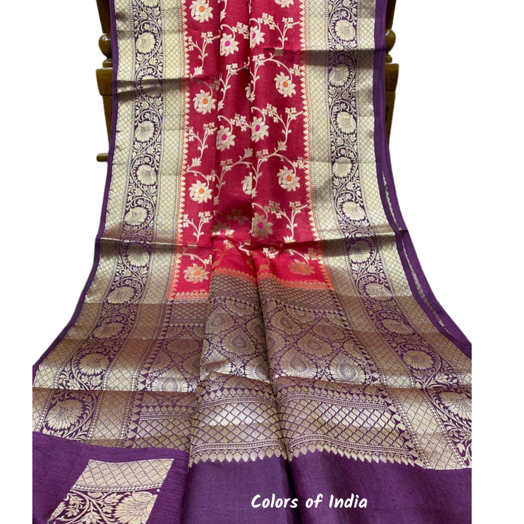Banarasi saree with double border and heavy pallu , FREE DELIVERY