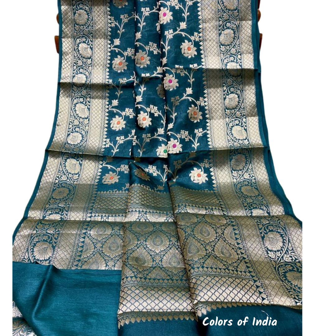 Banarasi saree with double border and heavy pallu , FREE DELIVERY