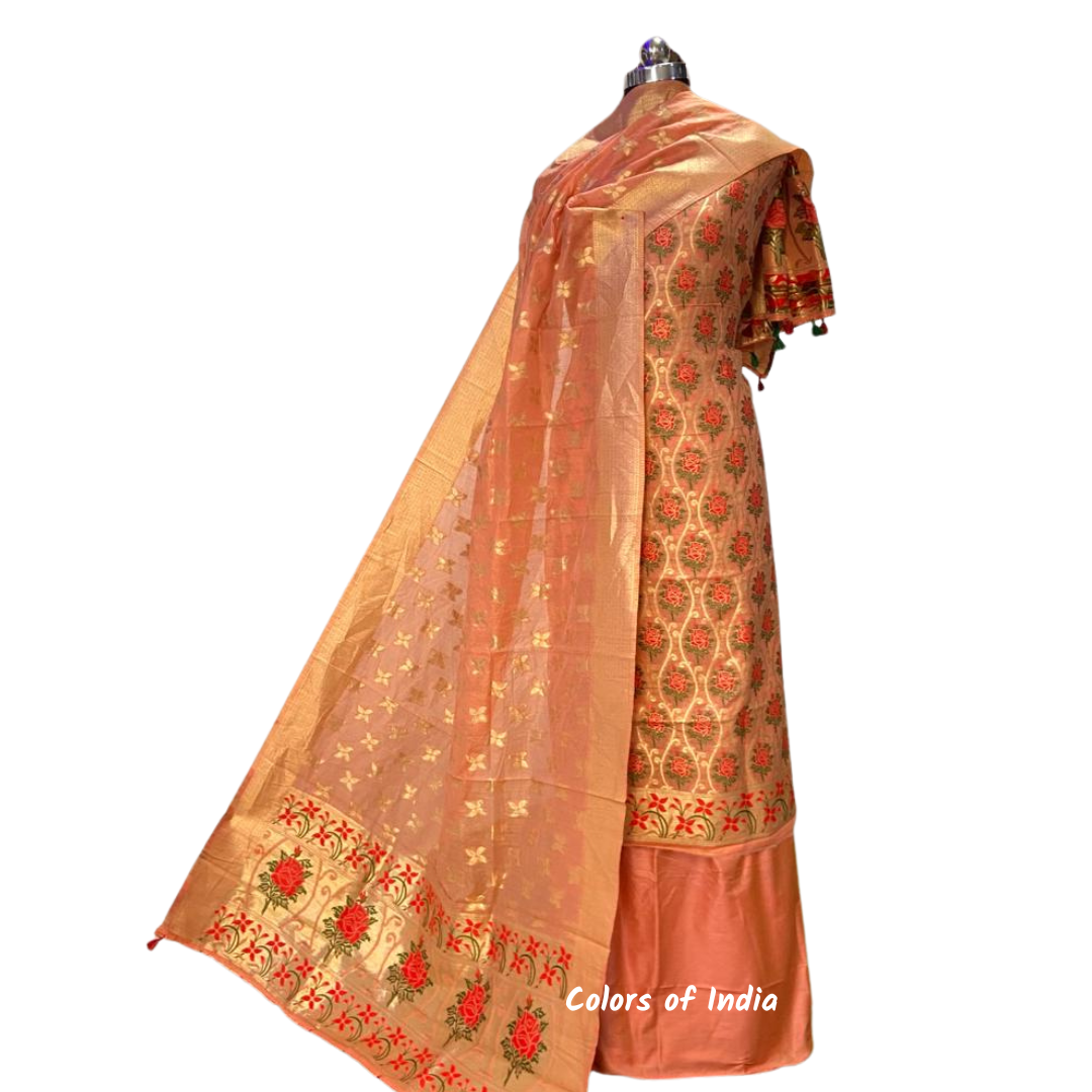 Banarasi Party Wear Cotton Unstitched Suits