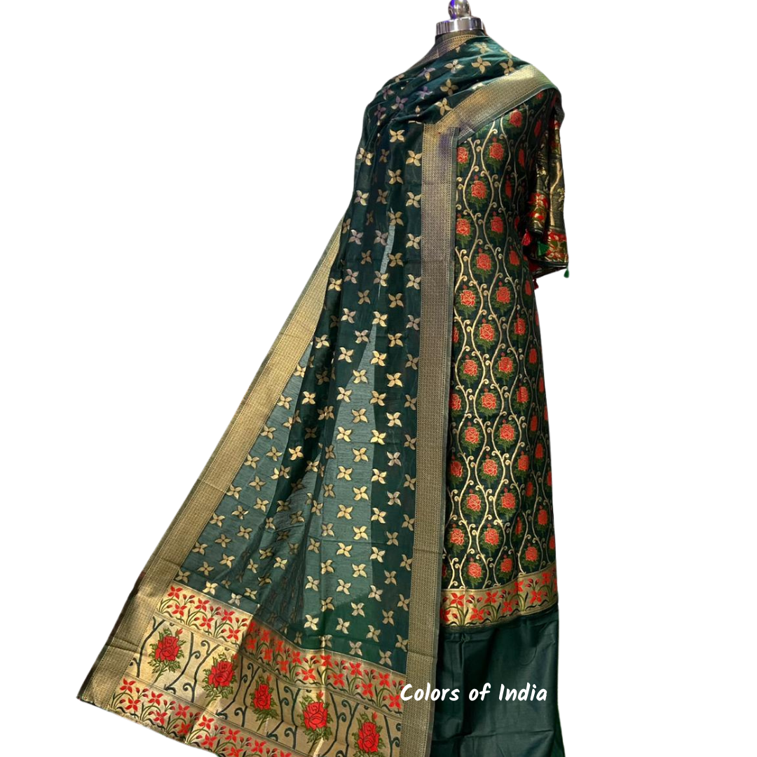 Banarasi Party Wear Cotton Unstitched Suits