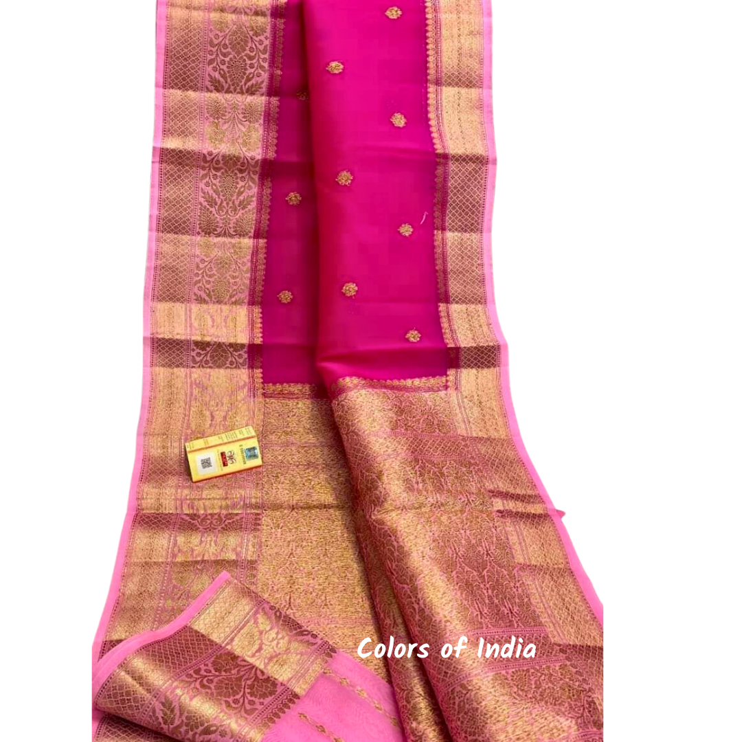Banarasi Organza Saree with Zari Weaving – Premium Party & Wedding Wear Collection