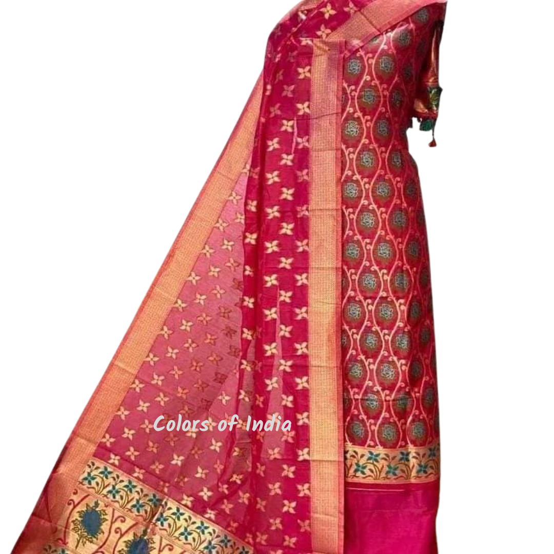Banarasi Party Wear Cotton Unstitched Suits