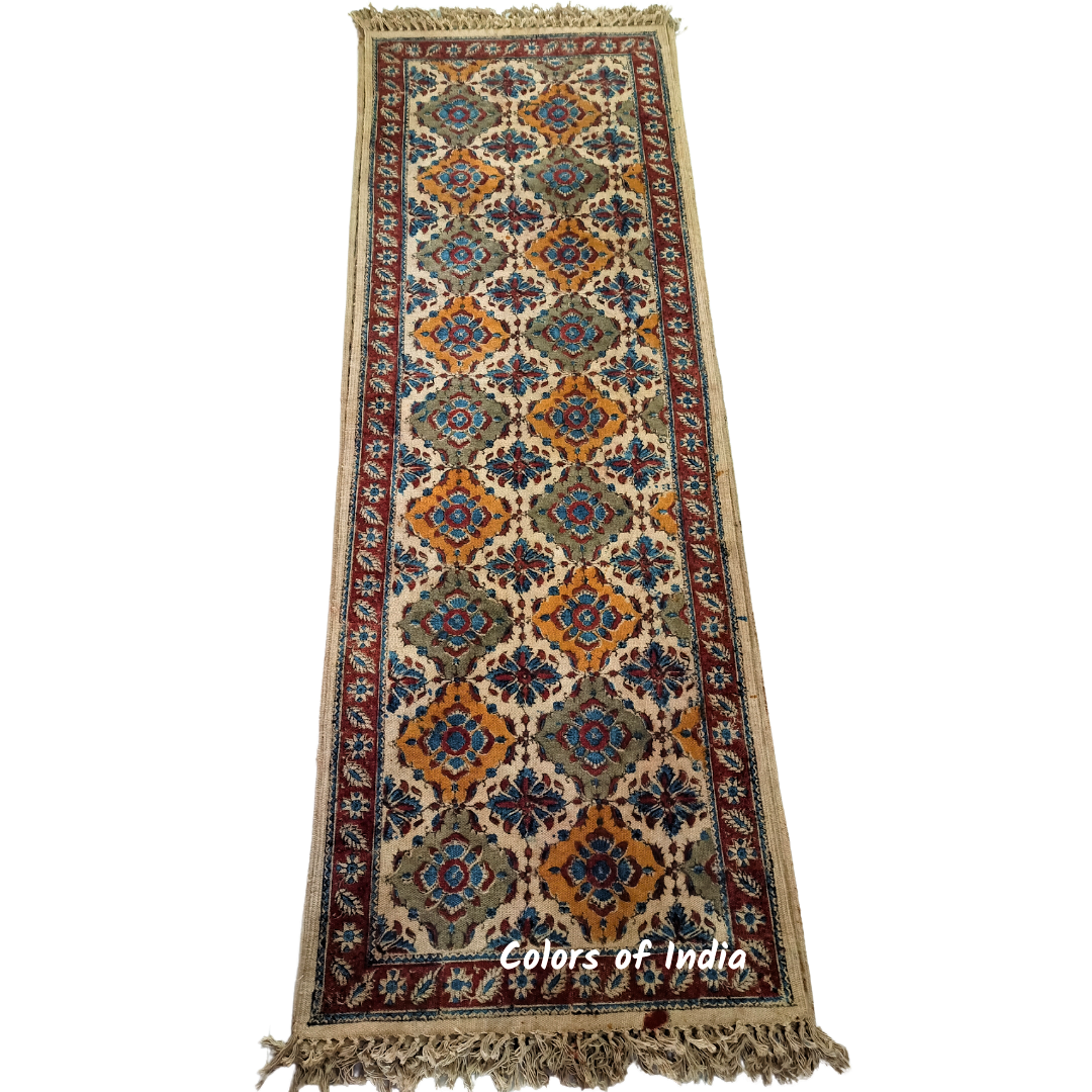 2 Feet X 6 Feet Kalamkari Bedside Runners , Floor runners , Bedroom Runners , FREE DELIVERY