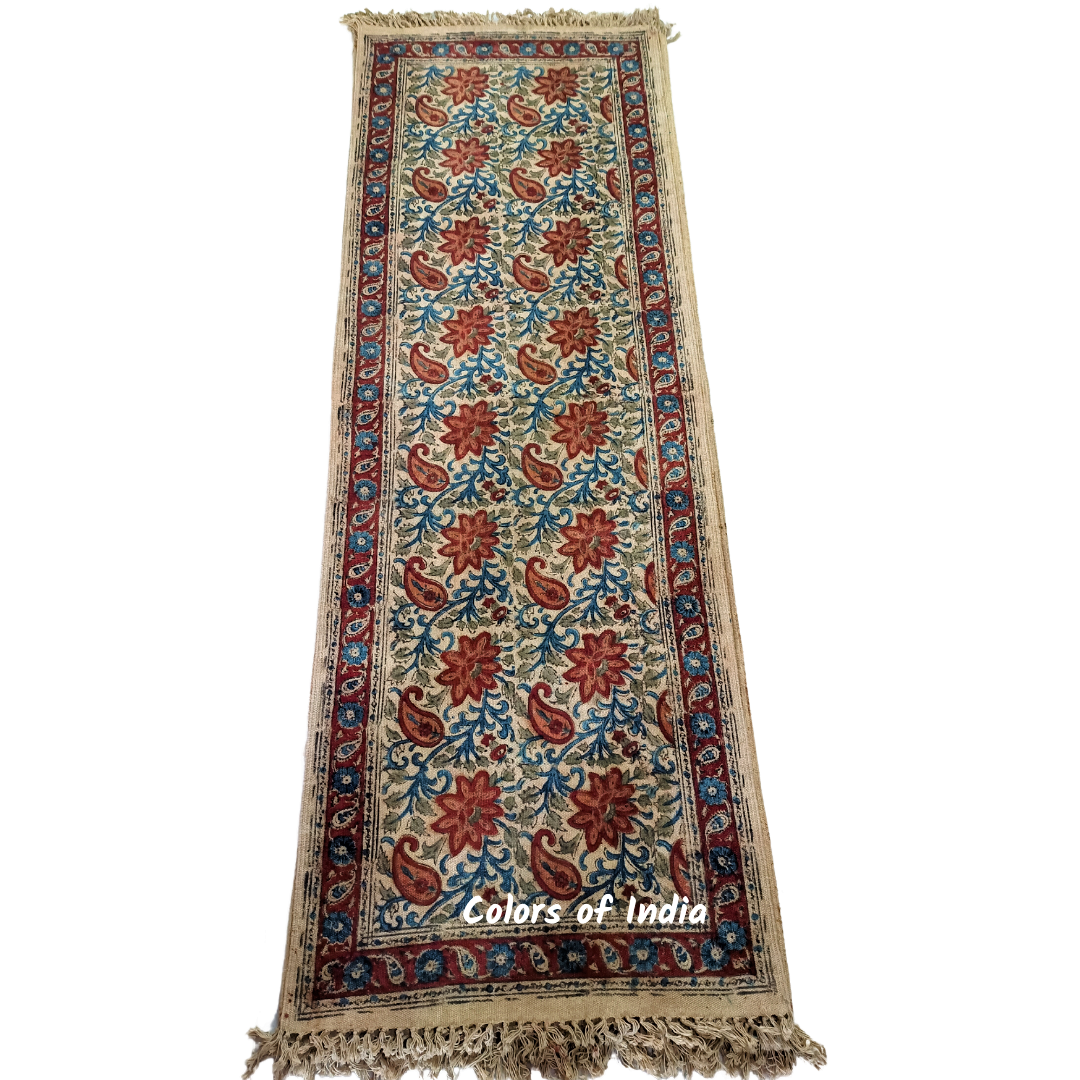 2 Feet X 6 Feet Kalamkari Bedside Runners , Floor runners , Bedroom Runners , FREE DELIVERY