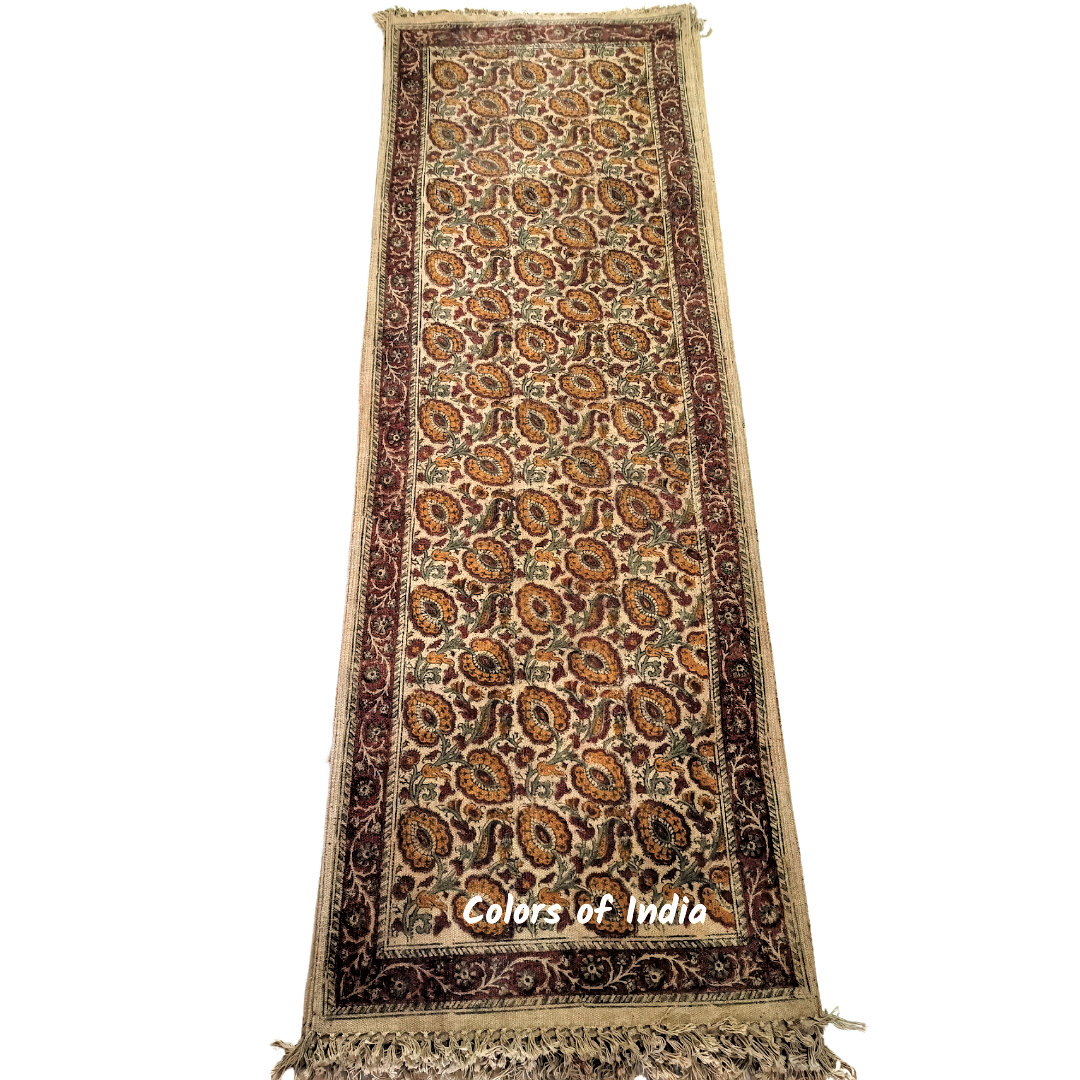 2 Feet X 6 Feet Kalamkari Bedside Runners , Floor runners , Bedroom Runners , FREE DELIVERY