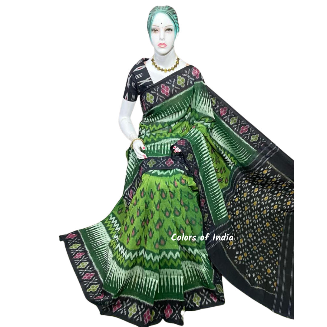 Ikat Cotton sarees for women , Ikat saree blouse , Handloom cotton saree , FREE DELIVERY