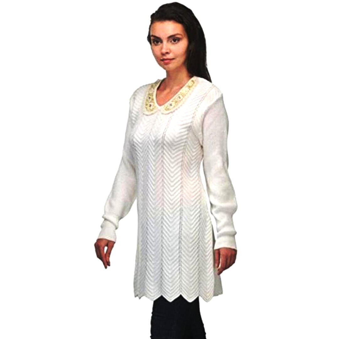 White woollen sweater for women
