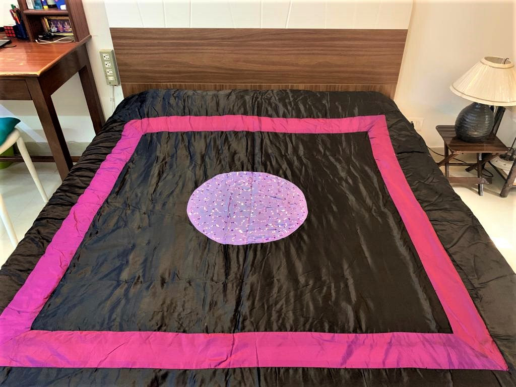Black Queen Size Satin Quilt / Comforter
