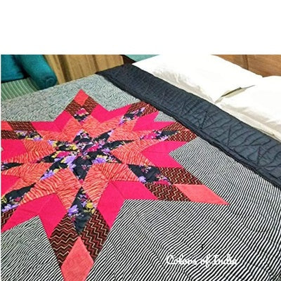 Black patchwork queen size quilt / double bed quilt