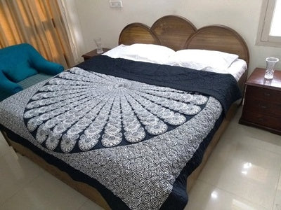 Black cotton queen size quilt / comforter