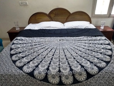 Black cotton queen size quilt / comforter