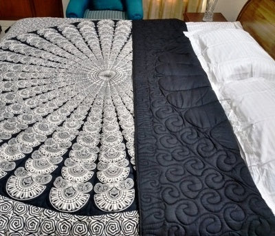 Black cotton queen size quilt / comforter