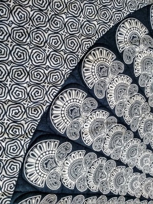 Black cotton queen size quilt / comforter