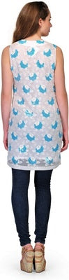 Colors of India White Georgette Embroidered Kurti for Women , Chest 38 Inches