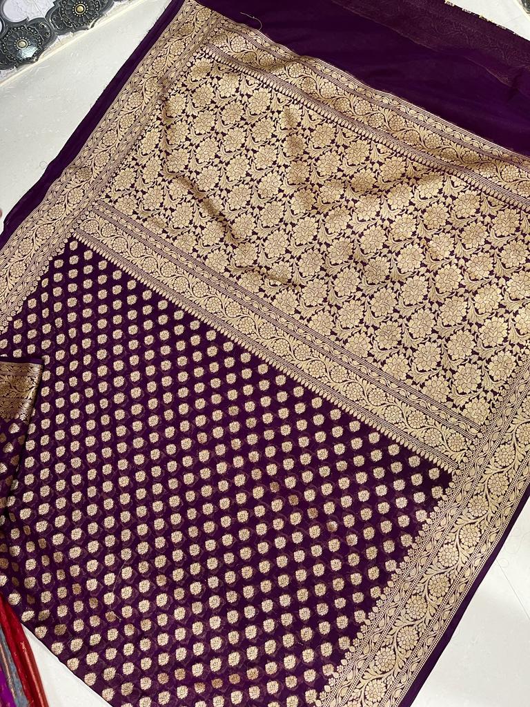 Black Semi Georgette Sarees with Blouse Piece