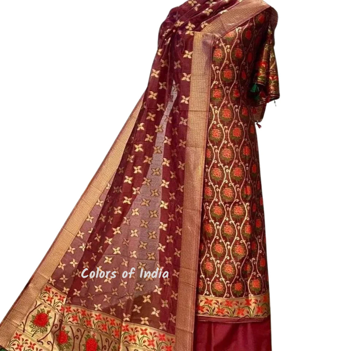 Banarasi Party Wear Cotton Unstitched Suits