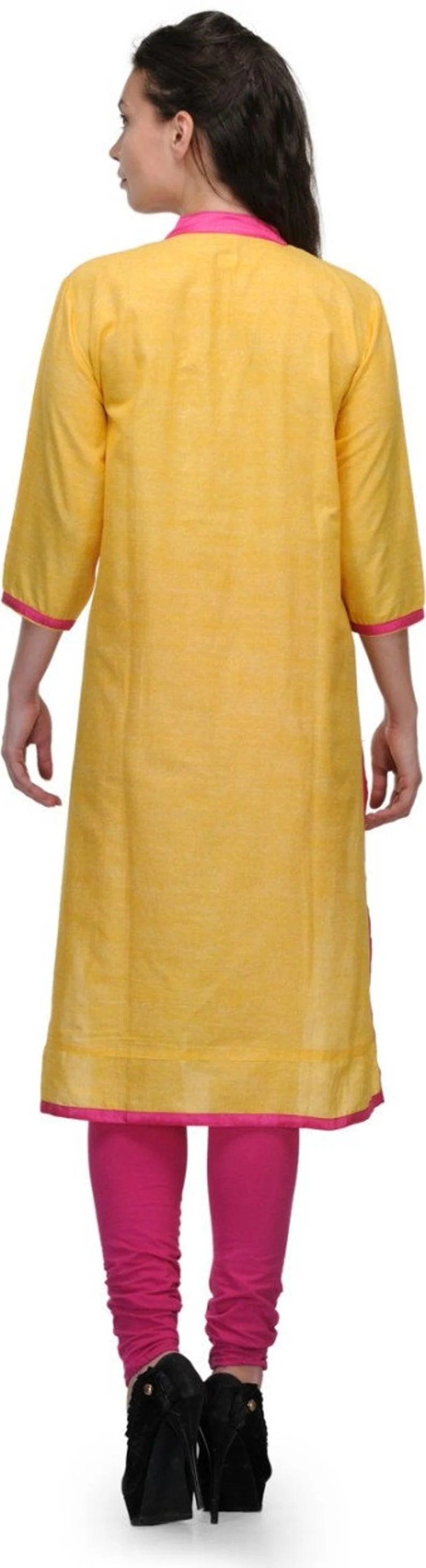 Yellow plus size kurta for women , Chest - 44 - Inches