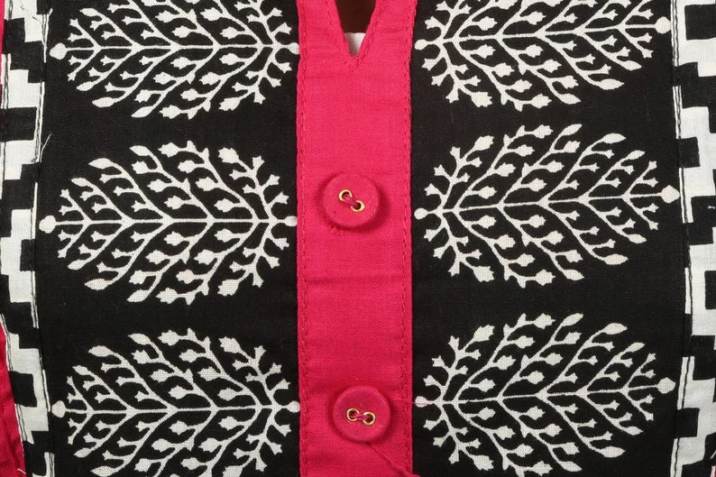 Pink Cotton Pintuck Kurta for Women