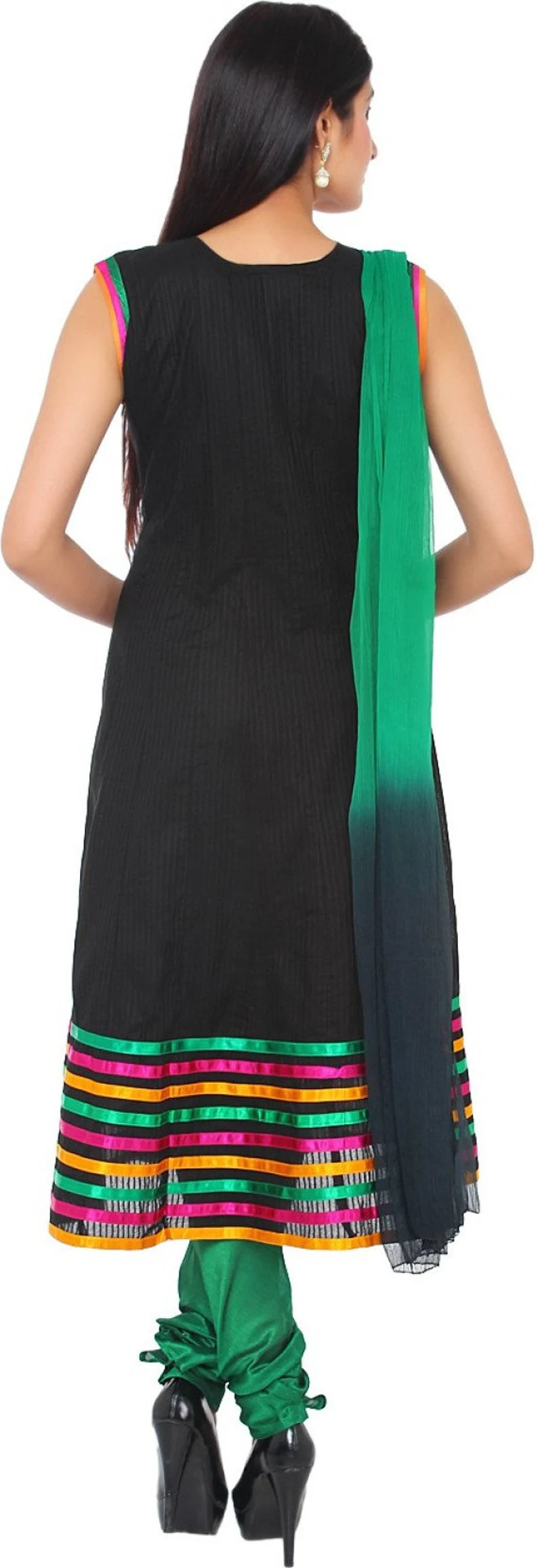 Black Salwar Kameez , Readymade Salwar Kameez , Indian Dresses for Women , Black Embroidered Dress , Chest - 38 Inches