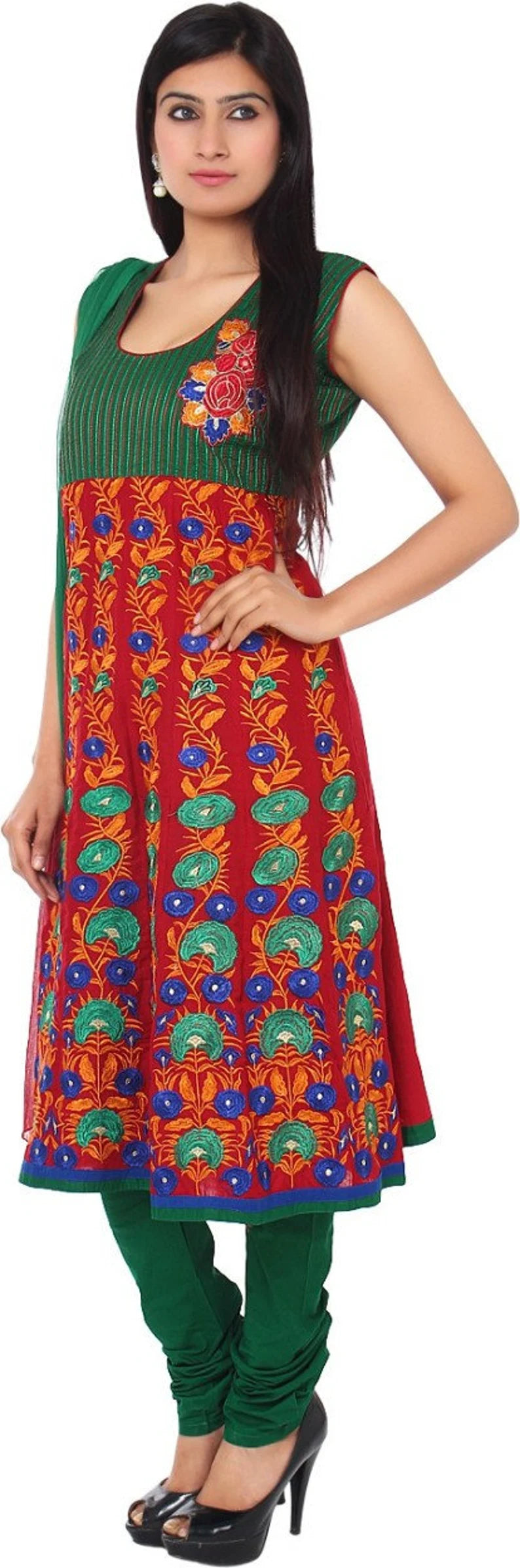 Red Salwar Suit Readymade , Salwar Kameez Party Wear , Red Salwar Suit , Indian Suits for Women Readymade, Chest - 40 Inches