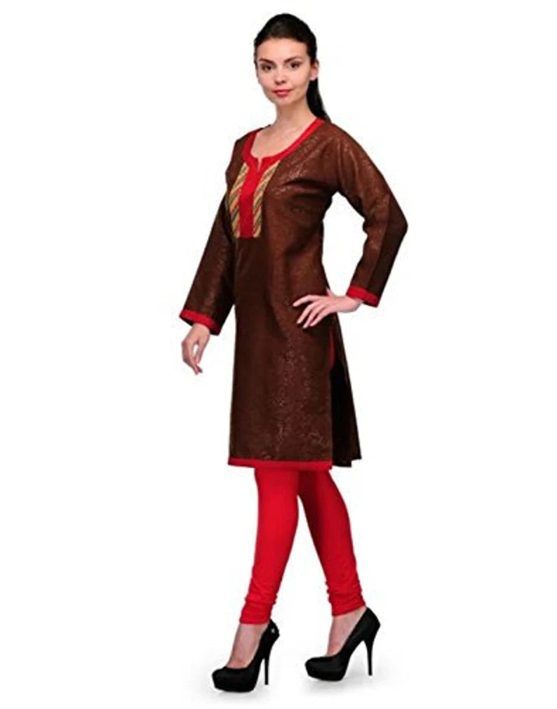 Brown Winter Wear Casual Kurta for Women, Chest 42 Inches