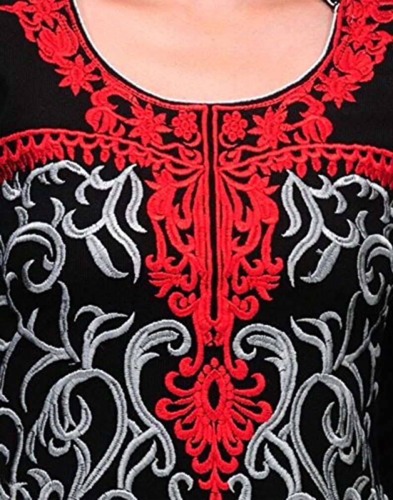 Black woollen embroidered kurti for women , Chest 34 Inches