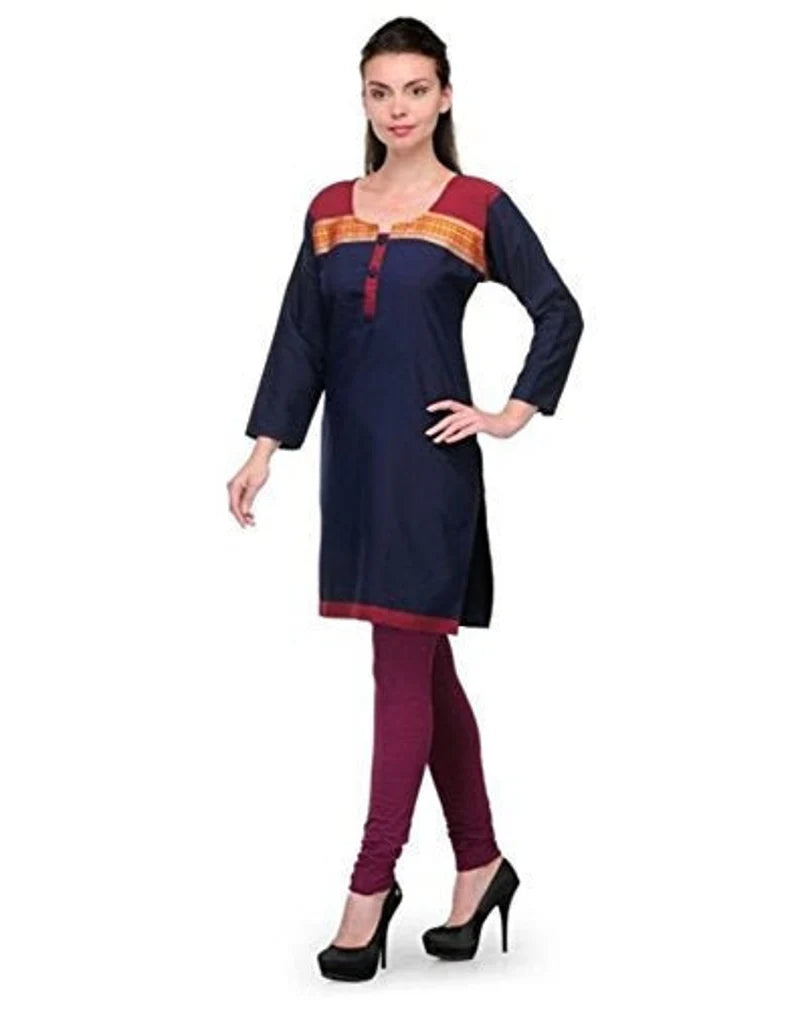 Navy Spun Winter Wear Kurti , Chest 40 Inches