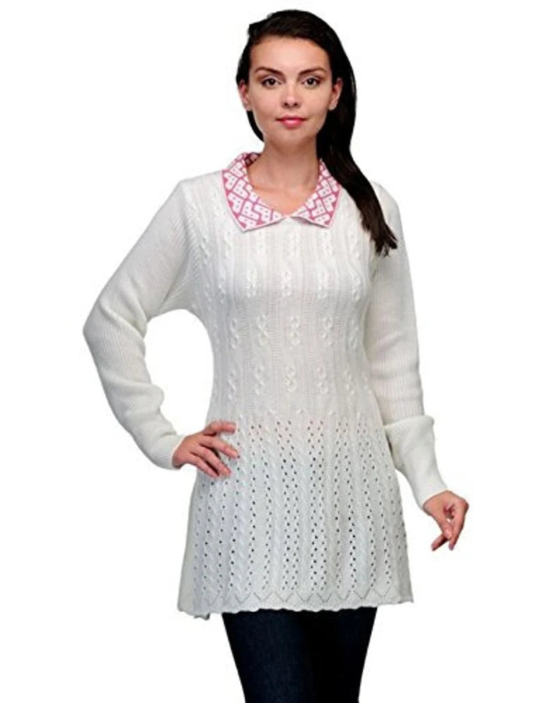 White long sweater for women