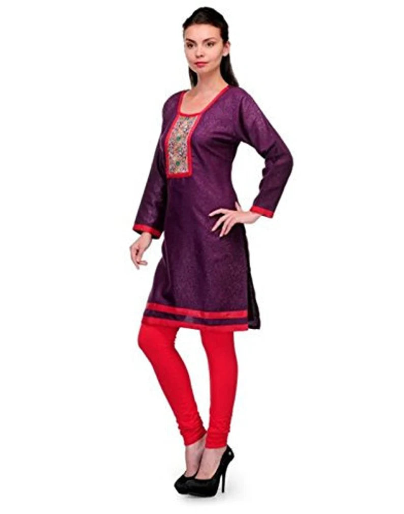 Purple spun winter wear kurti for women, Chest 40 Inches