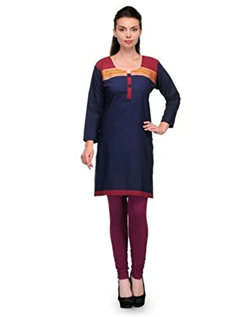 Navy Spun Winter Wear Kurti , Chest 40 Inches