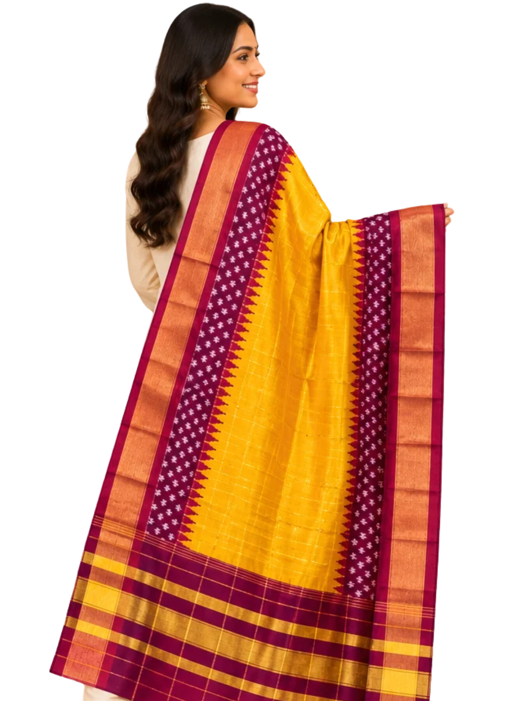 Handloom Silk Ikat Dupatta | Traditional Elegance for Special Occasions SILK MARK CERTIFIED