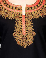 Black Georgette Embroidered Party Wear Kurti  , FREE  DELIVERY