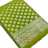 Banarasi  party wear  saree with double border  and heavy pallu   , FREE  DELIVERY