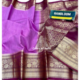 Handwoven Banarasi Linen Saree  with blouse piece  , FREE DELIVERY
