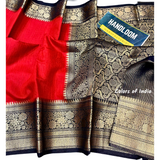 Handwoven Banarasi Linen Saree  with blouse piece  , FREE DELIVERY