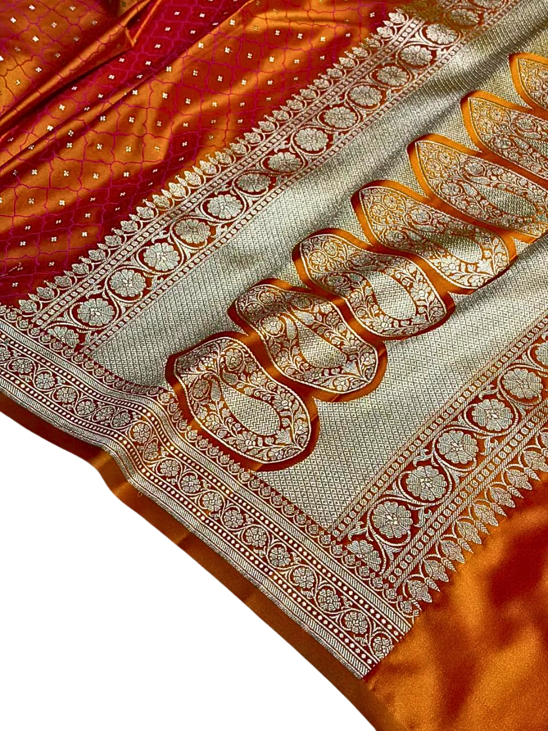 Mashru Silk Banarasi Saree | Zari Border, Indian Wedding Wear