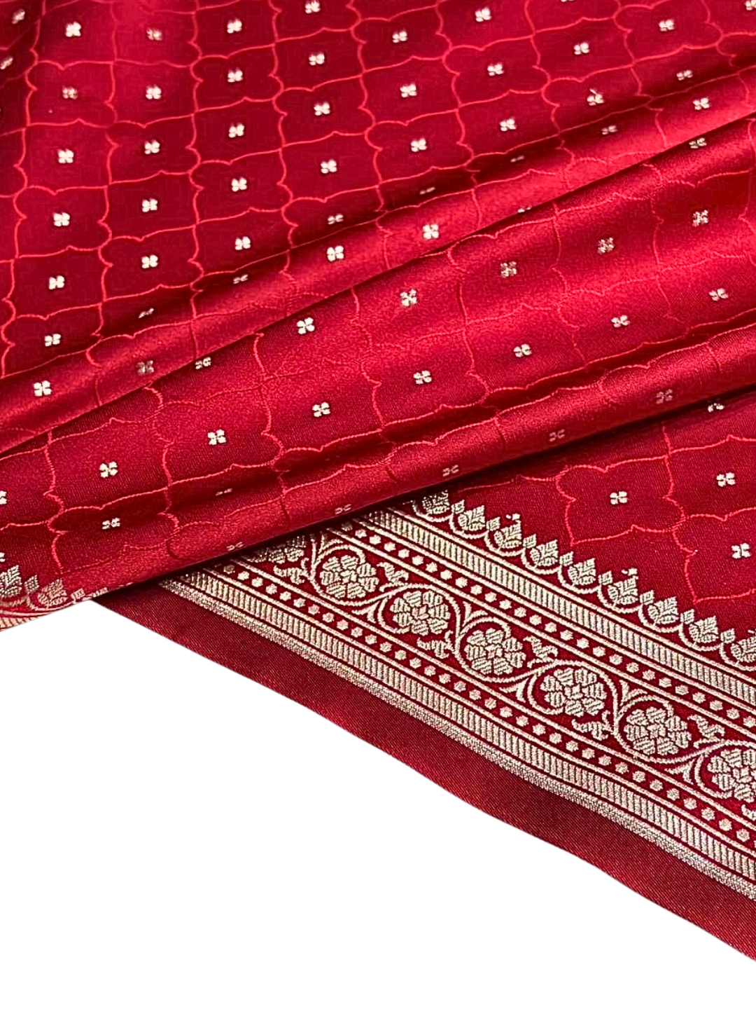 Mashru Silk Banarasi Saree | Zari Border, Indian Wedding Wear