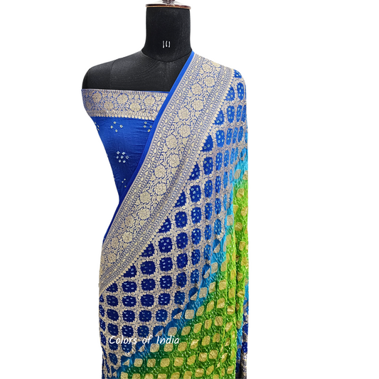 Pure Khaddi Georgette  Banarasi Saree