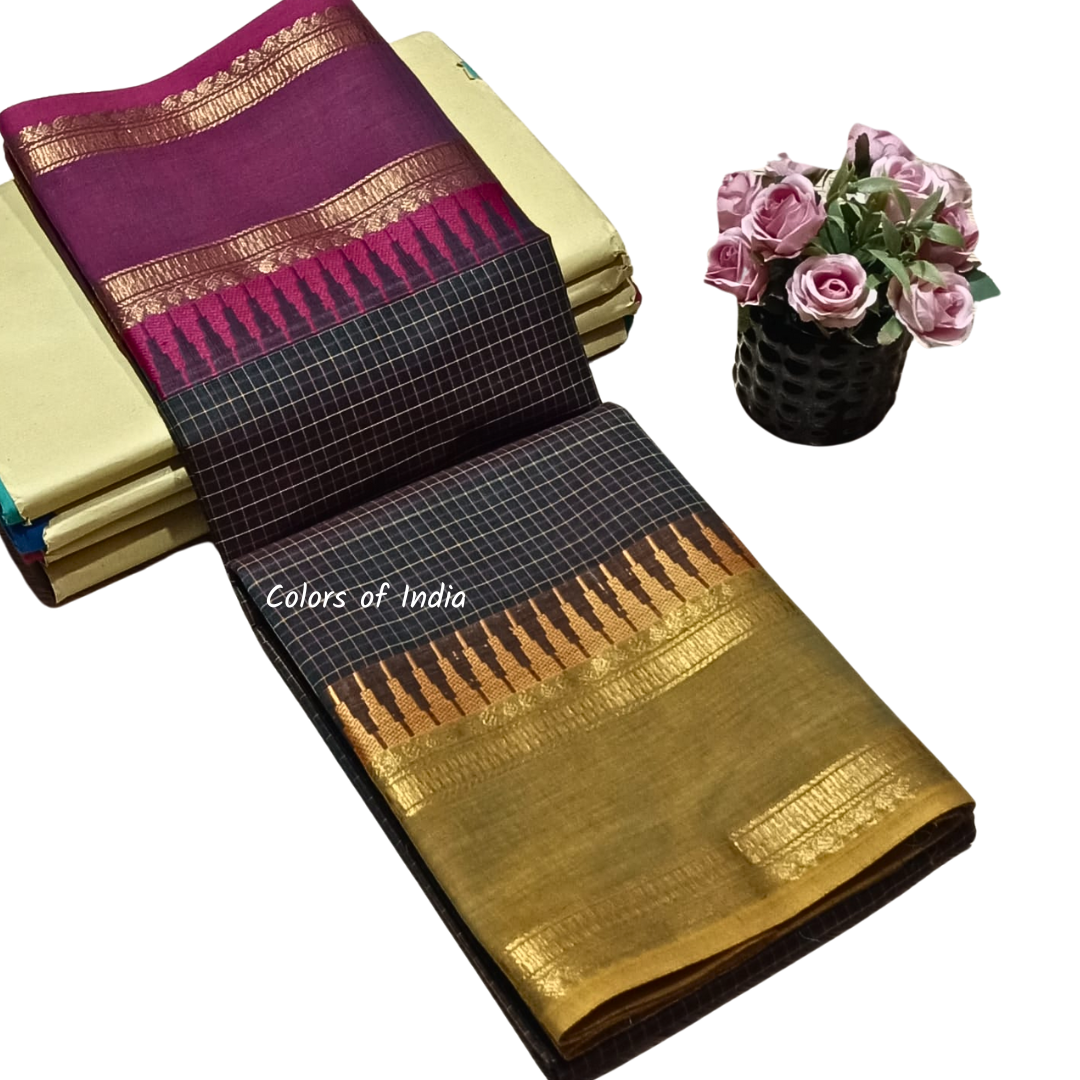 Elegant Kanchi Cotton Sarees for Women | Ganga Jamuna Borders | Summer-Ready Saree with Blouse
